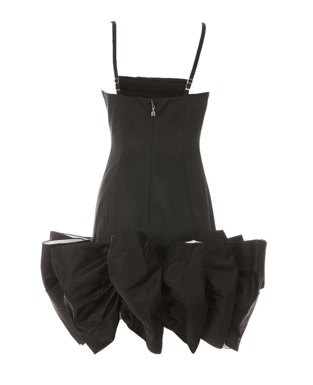 ROTATE Leiza Black Ruffled Satin Oversized Bow Details Mini Dress - House Of Huntington
