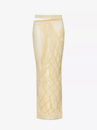 DI PETSA Birthing Venus Low Rise Pattern Beige Crochet Knit Skirt - House Of Huntington