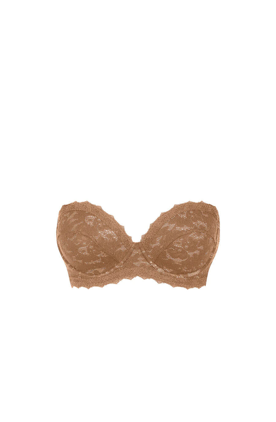 Pain De Sucre Brown Lace Bra in Lua Biscuit