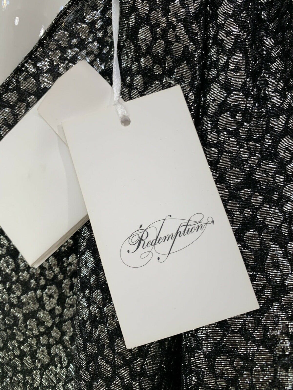 REDEMPTION Metallic Jacquard High Neck One Shoulder Dress - House Of Huntington