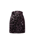 REDEMPTION Giraffe Print Purple Sequin Skirt - House Of Huntington