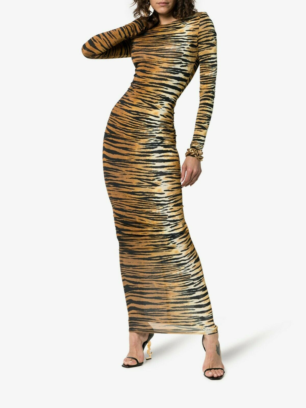 Alexandre Vauthier Long Sleeved Tiger Print Kylie Jenner Dress - House Of Huntington