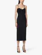 MOTHER OF ALL Sweetheart Neck Black Cut Out Bodycon Stretch Midi Dress - House Of Huntington