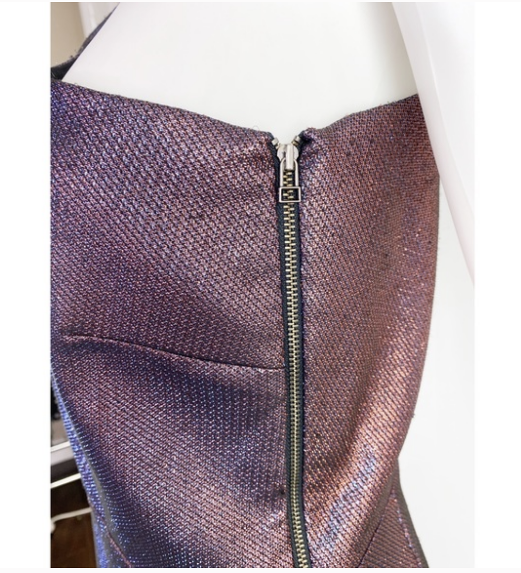 Veronica Beard Metallic Ensley Mini One Shoulder Dress - House Of Huntington