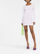 THE ATTICO Taylor Open-Knit Long-Sleeve Mini Dress - House Of Huntington