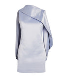 16ARLINGTON Lilac Satin Blair Evening Draped Mini Dress - House Of Huntington