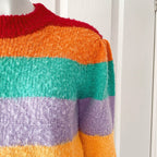 OLIVIA RUBIN Rainbow Colourful Stripe Sweater Cosy Matty Sweater Jumper - House Of Huntington