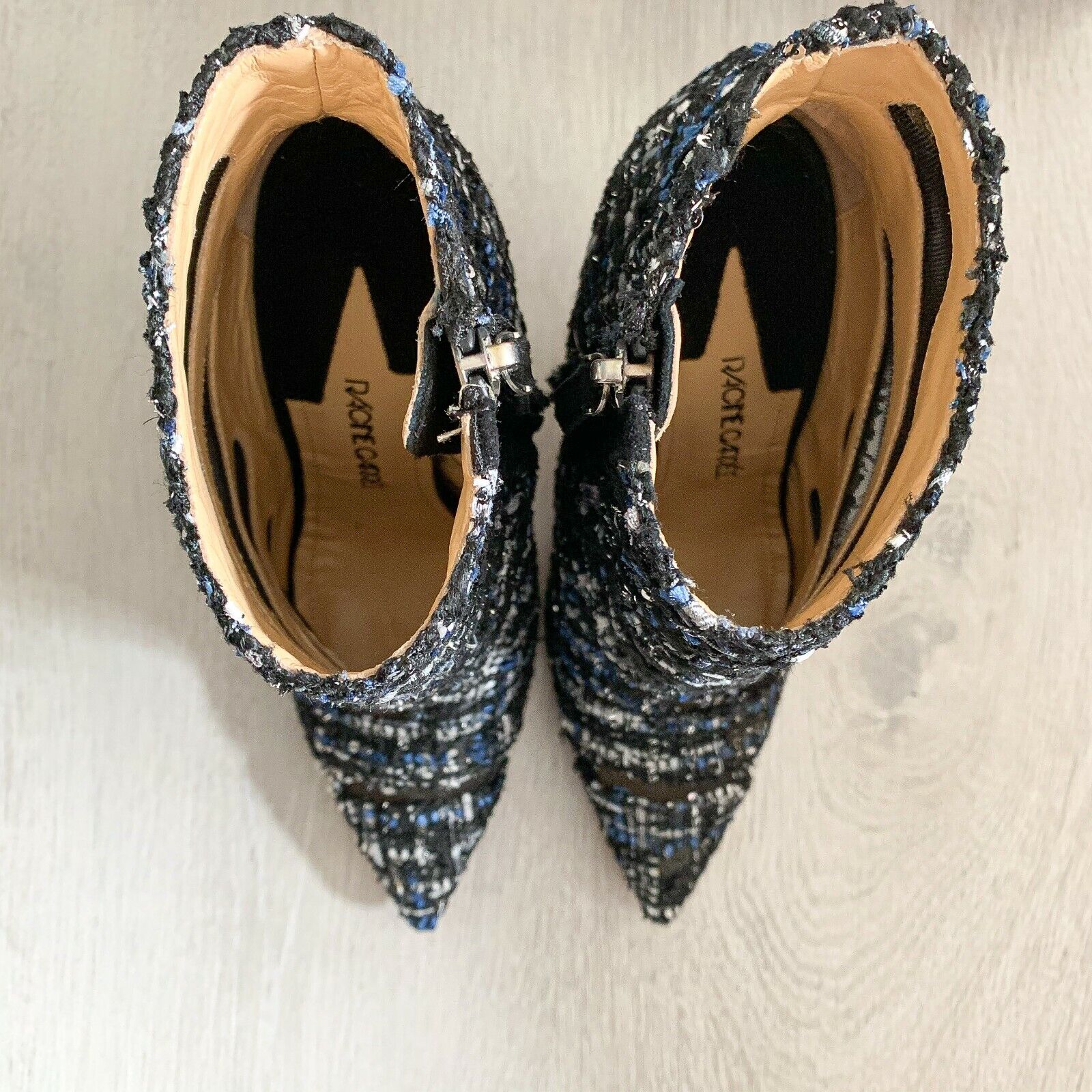 RACINE CARRÉE Tweed Boots Booties High Heels - House Of Huntington