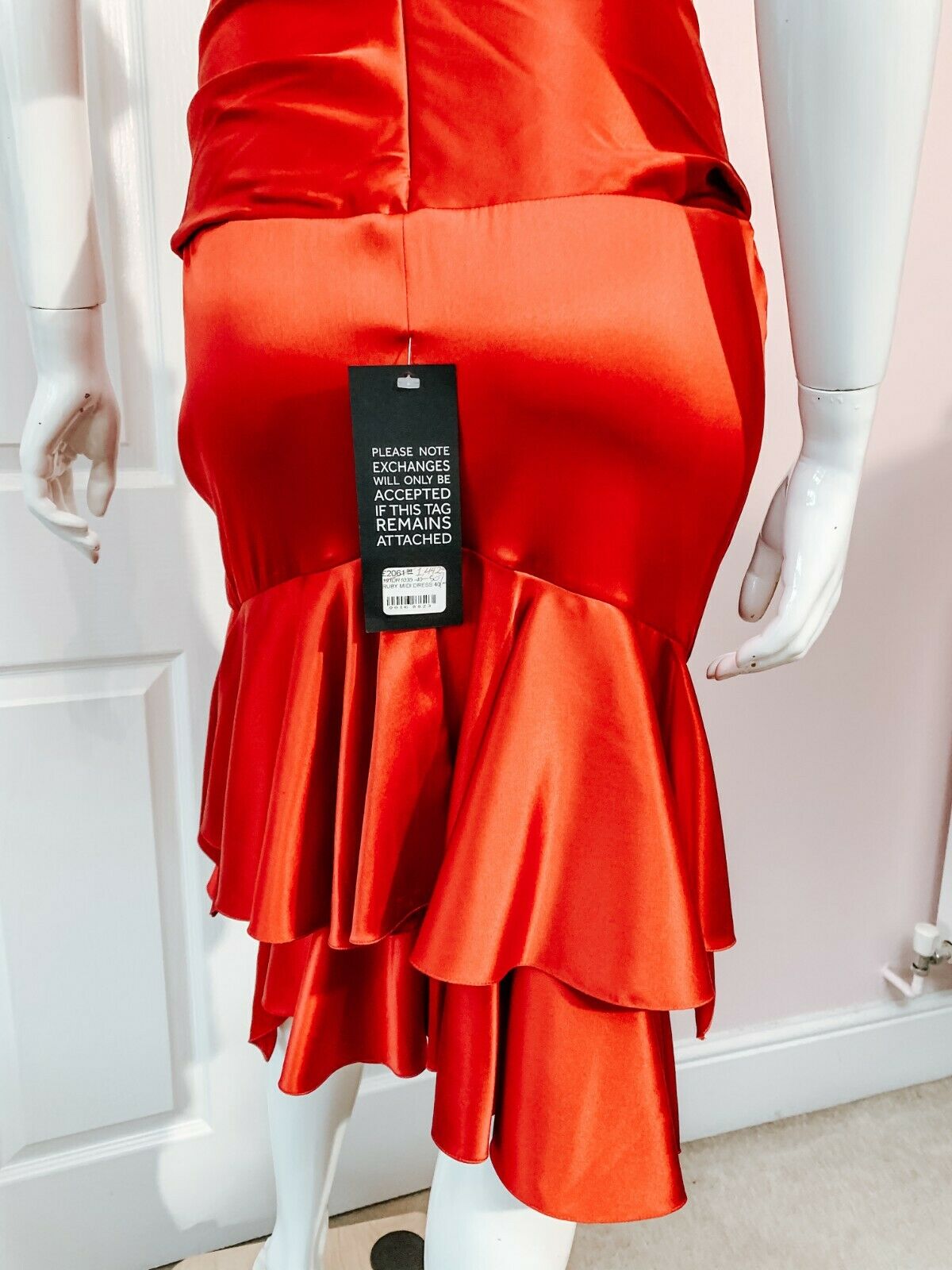 Alexandre Vauthier Ruby Red Ruched Strappy Silk Satin Dress - House Of Huntington