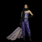 ROTATE Birger Christensen Vegan Leather Purple Nina Corset Top - House Of Huntington