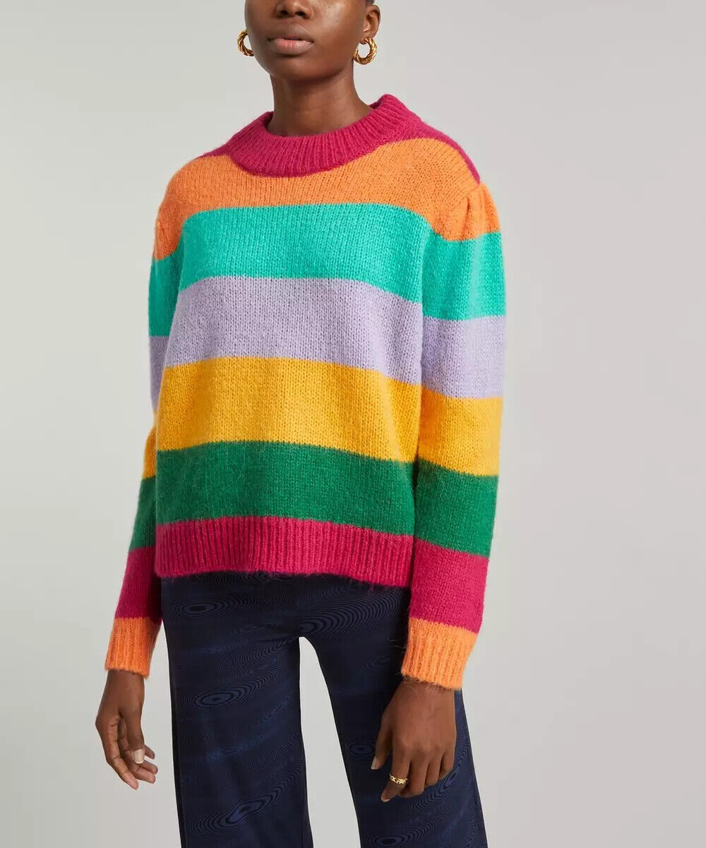 OLIVIA RUBIN Rainbow Colourful Stripe Sweater Cosy Matty Sweater Jumper - House Of Huntington