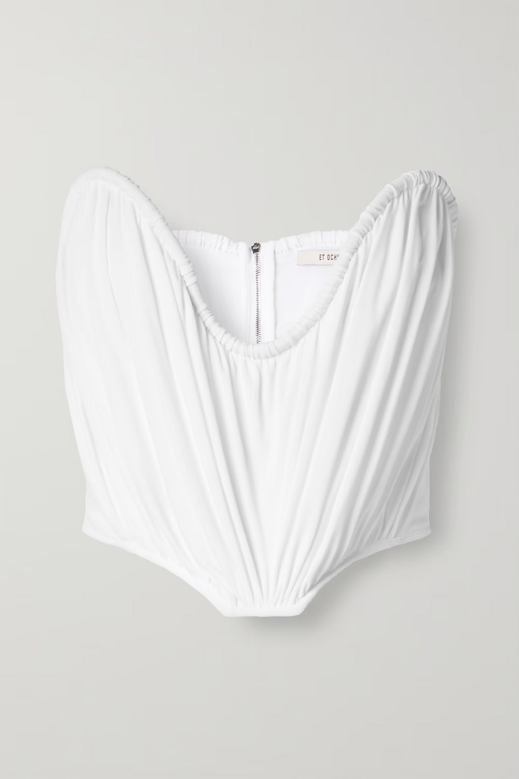 ET OCHS Holly Strapless Gathered Stretch Crepe Bustier Top - House Of Huntington
