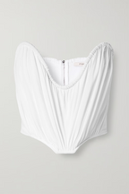 ET OCHS Holly Strapless Gathered Stretch Crepe Bustier Top - House Of Huntington