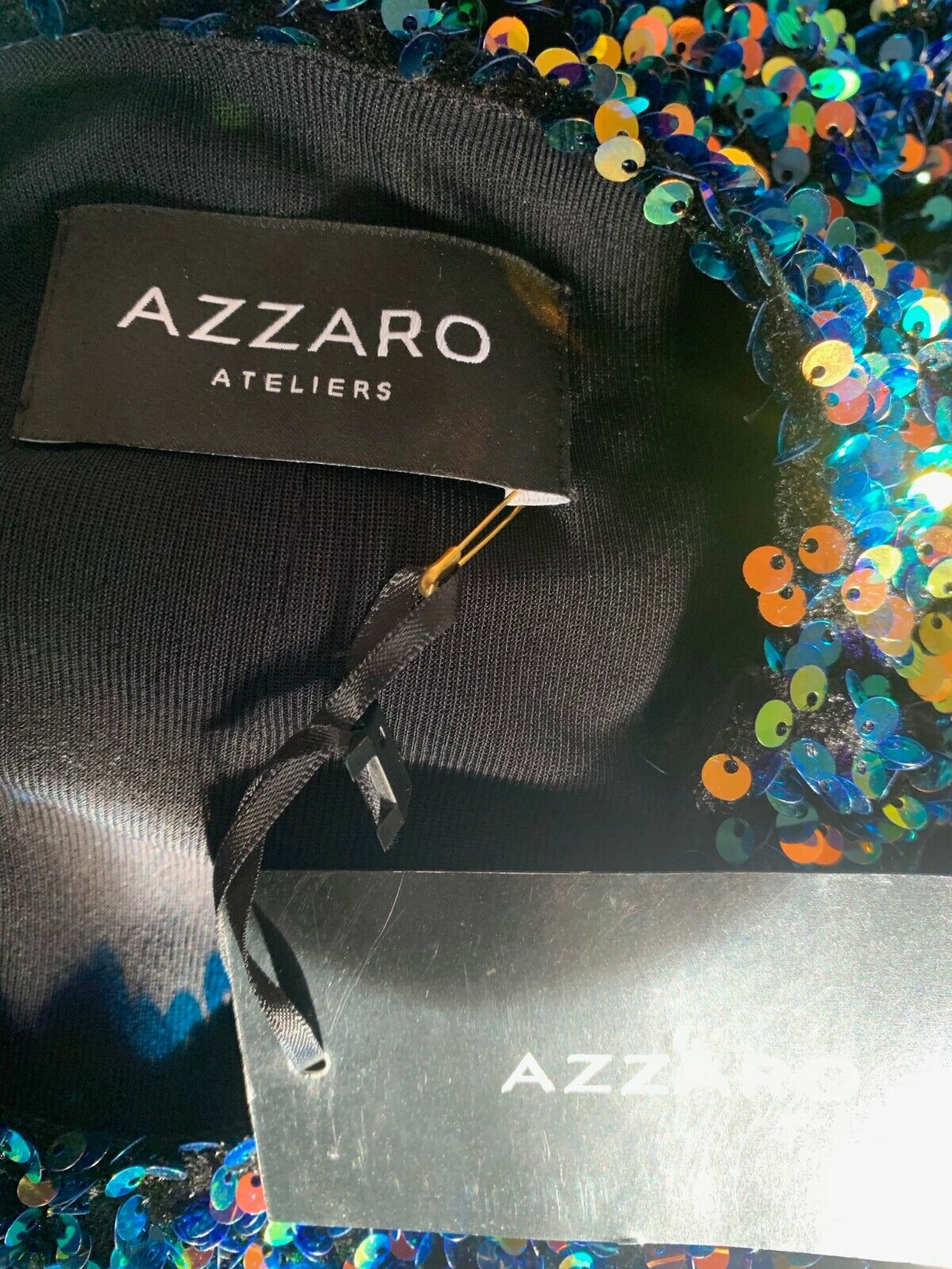 AZZARO Couture Sequin Flattering Party Dress - House Of Huntington