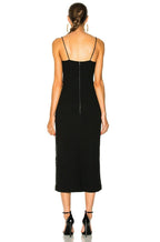 DAVID KOMA Side Panel Midi Slit Leg Black Strappy Dress - House Of Huntington