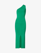 MOTHER OF ALL Federica One Shoulder Stretch Woven Midi Slit Hem Dress - House Of Huntington