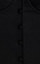 MIRROR PALAIS Black Bustier Button Sweetheart Neck Top - House Of Huntington