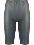 DAVID KOMA Grey Leather Cycling Biker Shorts - House Of Huntington