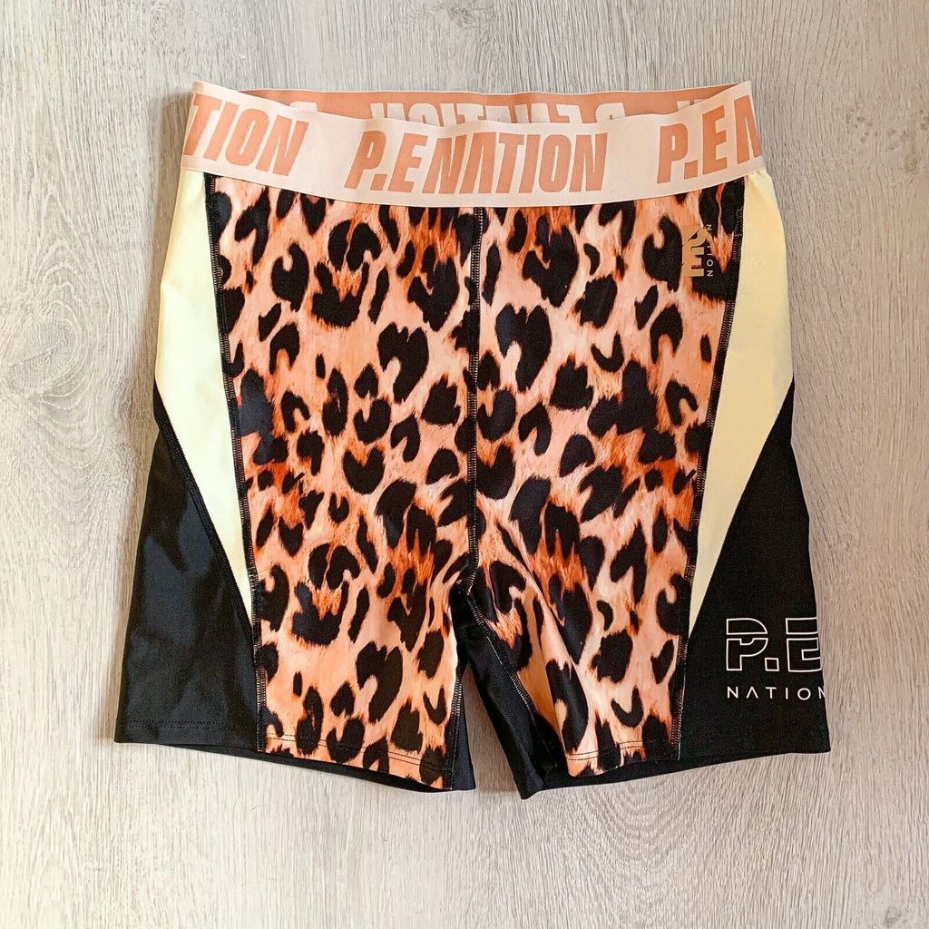 P.E NATION Leopard Print Biker Shorts - House Of Huntington