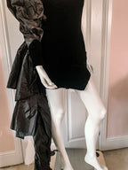 Alexandre Vauthier Black Velvet Dramatic Drape Detail Dress - House Of Huntington