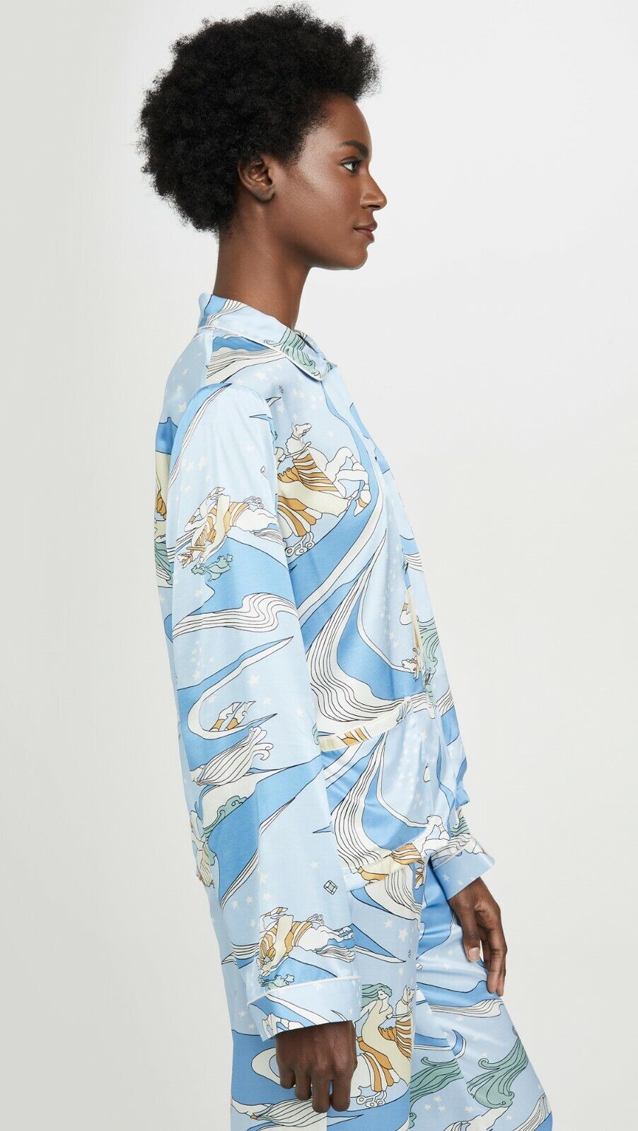 Morgan Lane Fairy Dust Silk Blend Fairy Dust Sky Print Pyjama Top - House Of Huntington