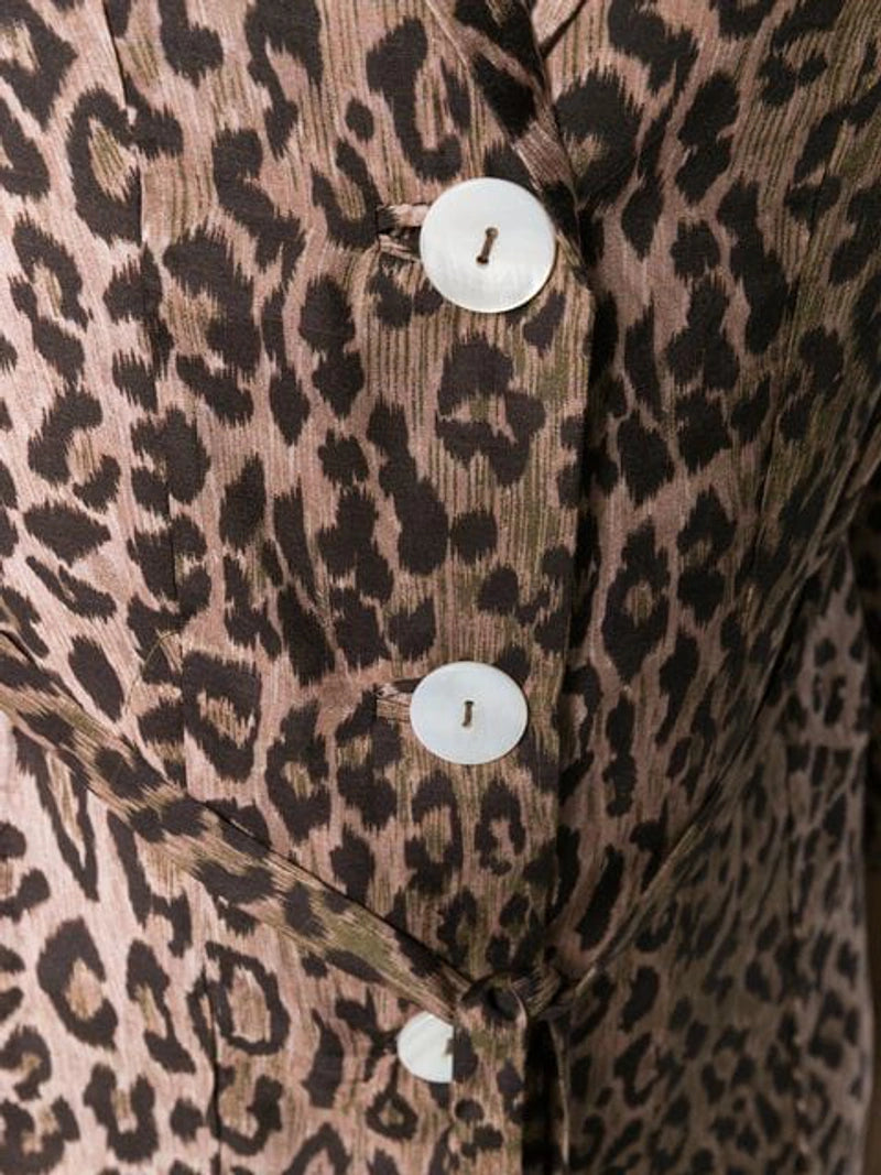 Rixo London Sienna Cheetah Print Button-Down Satin Midi Shirt Dress - House Of Huntington