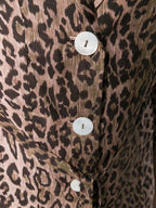 Rixo London Sienna Cheetah Print Button-Down Satin Midi Shirt Dress - House Of Huntington