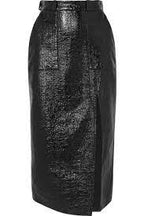 DAVID KOMA Black Coated Bouclé Midi Slit Leg Skirt - House Of Huntington