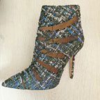 RACINE CARRÉE Tweed Boots Booties High Heels - House Of Huntington