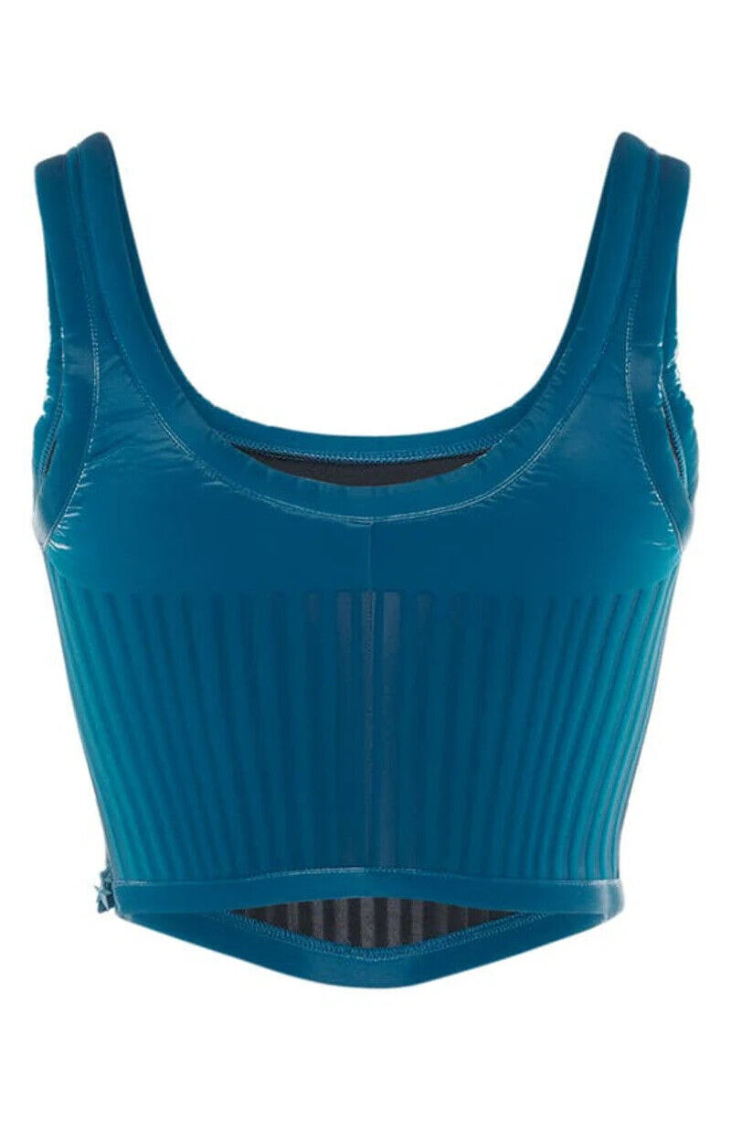 صدفة MUGLER مزينة بشعار الماركة منقوشة قابلة للتمدد