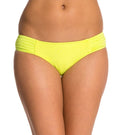 Seafolly Yellow Pleated Goddess Chartreuse Hipster Bikini Bottoms - House Of Huntington