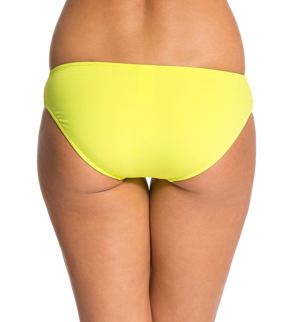 Seafolly Yellow Pleated Goddess Chartreuse Hipster Bikini Bottoms - House Of Huntington