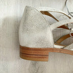 RACINE CARRÉE Silver Cut Out Lace Strappy Sandals Flats - House Of Huntington