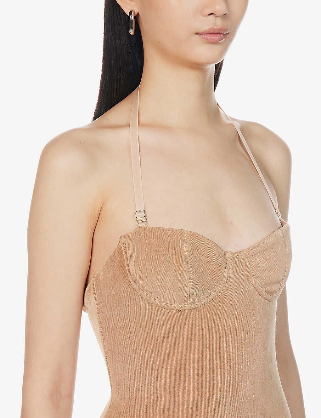 MIRROR PALAIS Tan Woven Supermodel Midi Dress - House Of Huntington