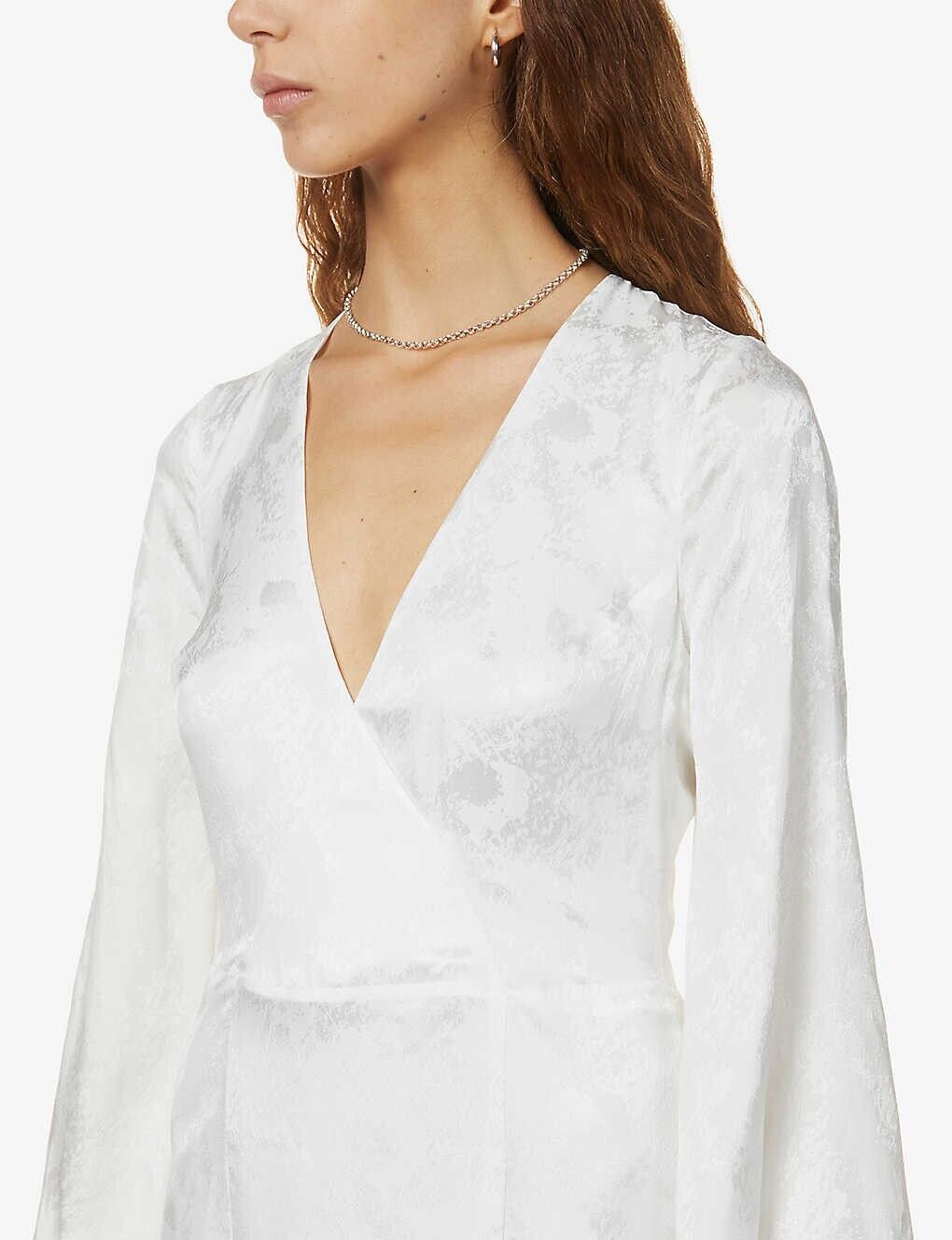 GALVAN LONDON Havana White Silk Blend Maxi Wrap Dress - House Of Huntington
