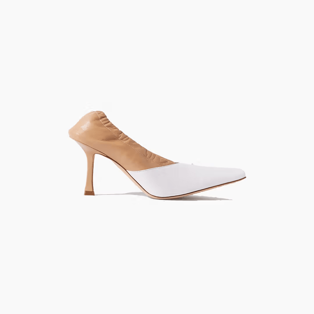 A.W.A.K.E. Awake Gertrud Two Tone Beige High Heel Pumps