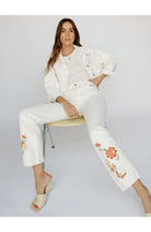 Reformation White Cynthia Straight Leg Mid Rise Denim Jeans - House Of Huntington