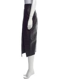DAVID KOMA Black Coated Bouclé Midi Slit Leg Skirt - House Of Huntington