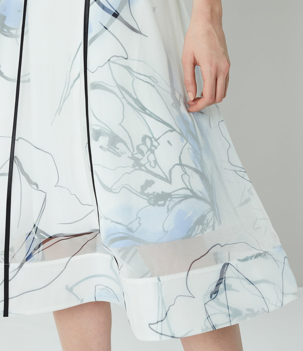 Coast Liza Midi Structured Floral White & Multi Dress - House Of Huntington