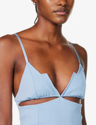 MOTHER OF ALL Jill Cut Out Stretch Woven Midi Light Blue Dress - House Of Huntington
