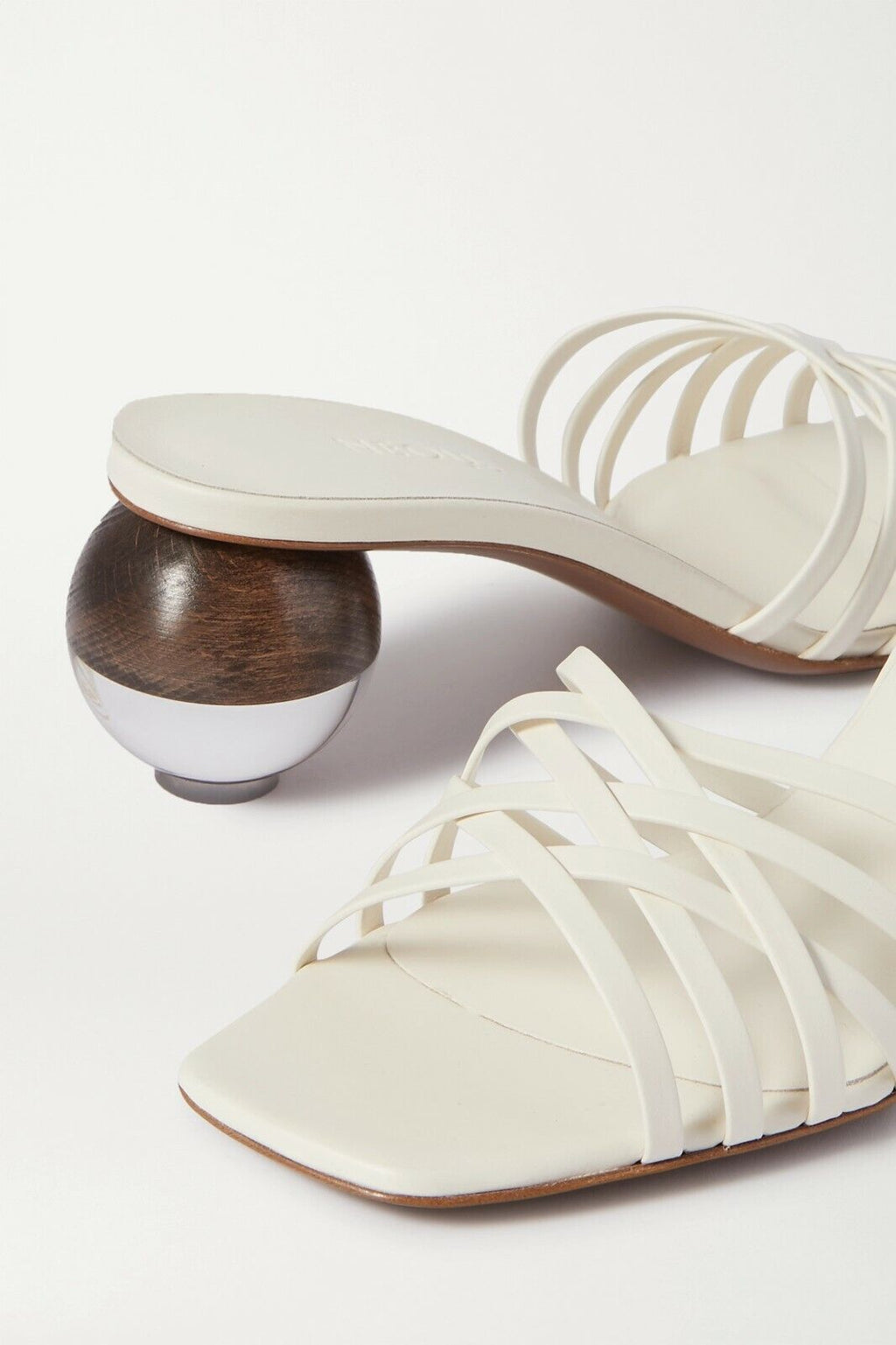 NEOUS Cream White Calpa Leather Sculpture Heels - House Of Huntington