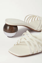NEOUS Cream White Calpa Leather Sculpture Heels - House Of Huntington