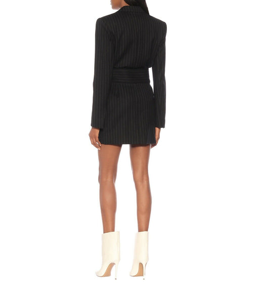 Alexandre Vauthier Striped Wool Mini Blazer Dress - House Of Huntington
