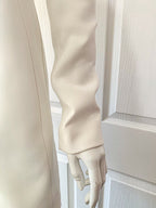 DAVID KOMA White Crepe Lace Macrame Trim Dress - House Of Huntington