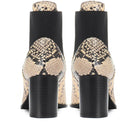 Karen Millen Toni Mid Grey Snake Skin Embossed Leather Block Heel Boots - House Of Huntington