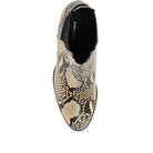 Karen Millen Toni Mid Grey Snake Skin Embossed Leather Block Heel Boots - House Of Huntington