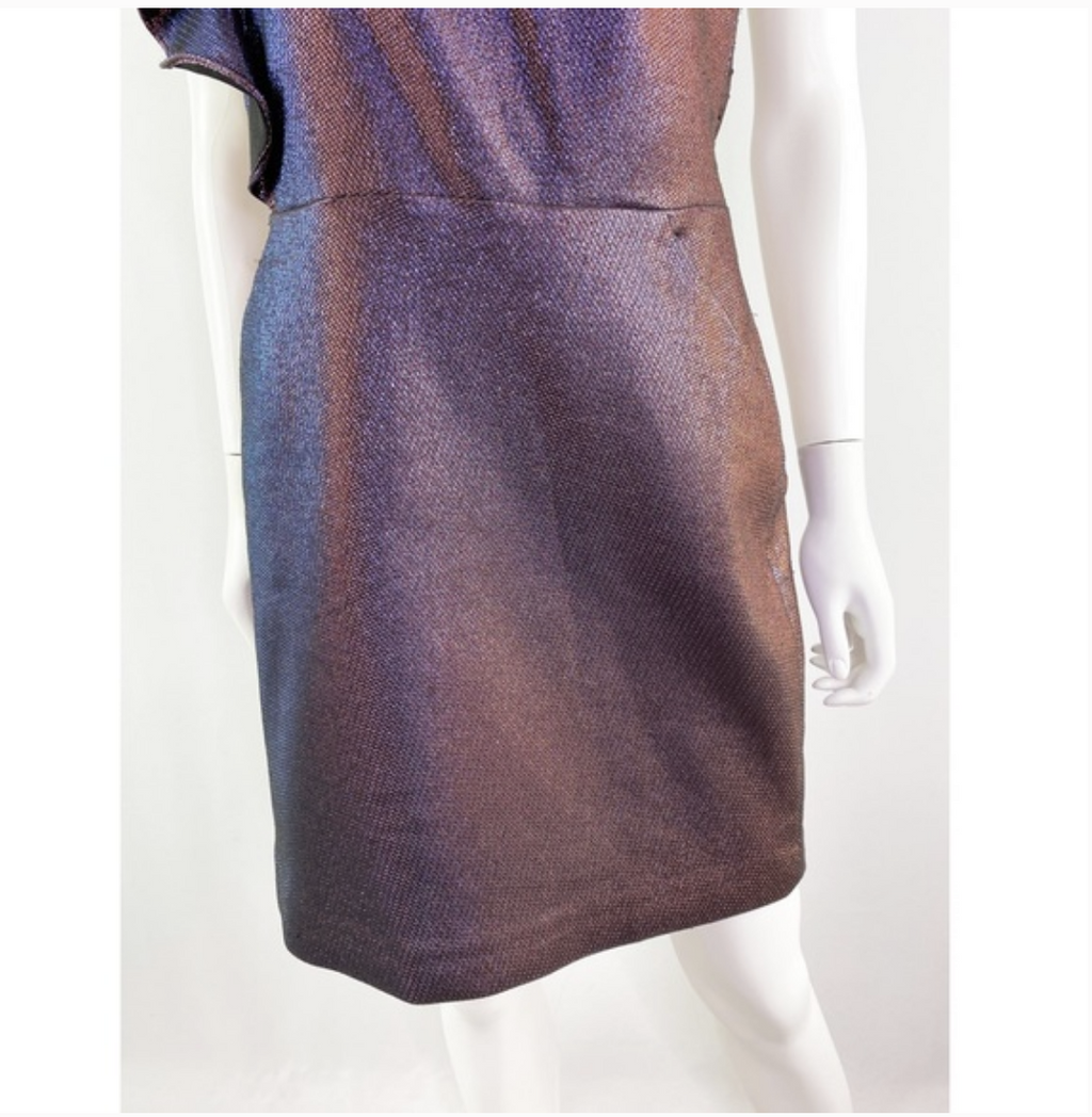 Veronica Beard Metallic Ensley Mini One Shoulder Dress - House Of Huntington
