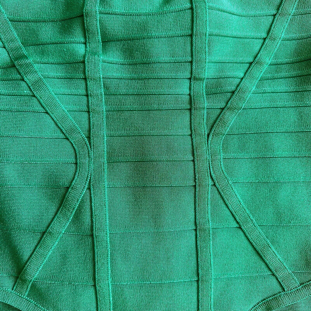 HERVE LEGER Emmalie Green Bandage Halterneck Club Party Swimsuit - House Of Huntington