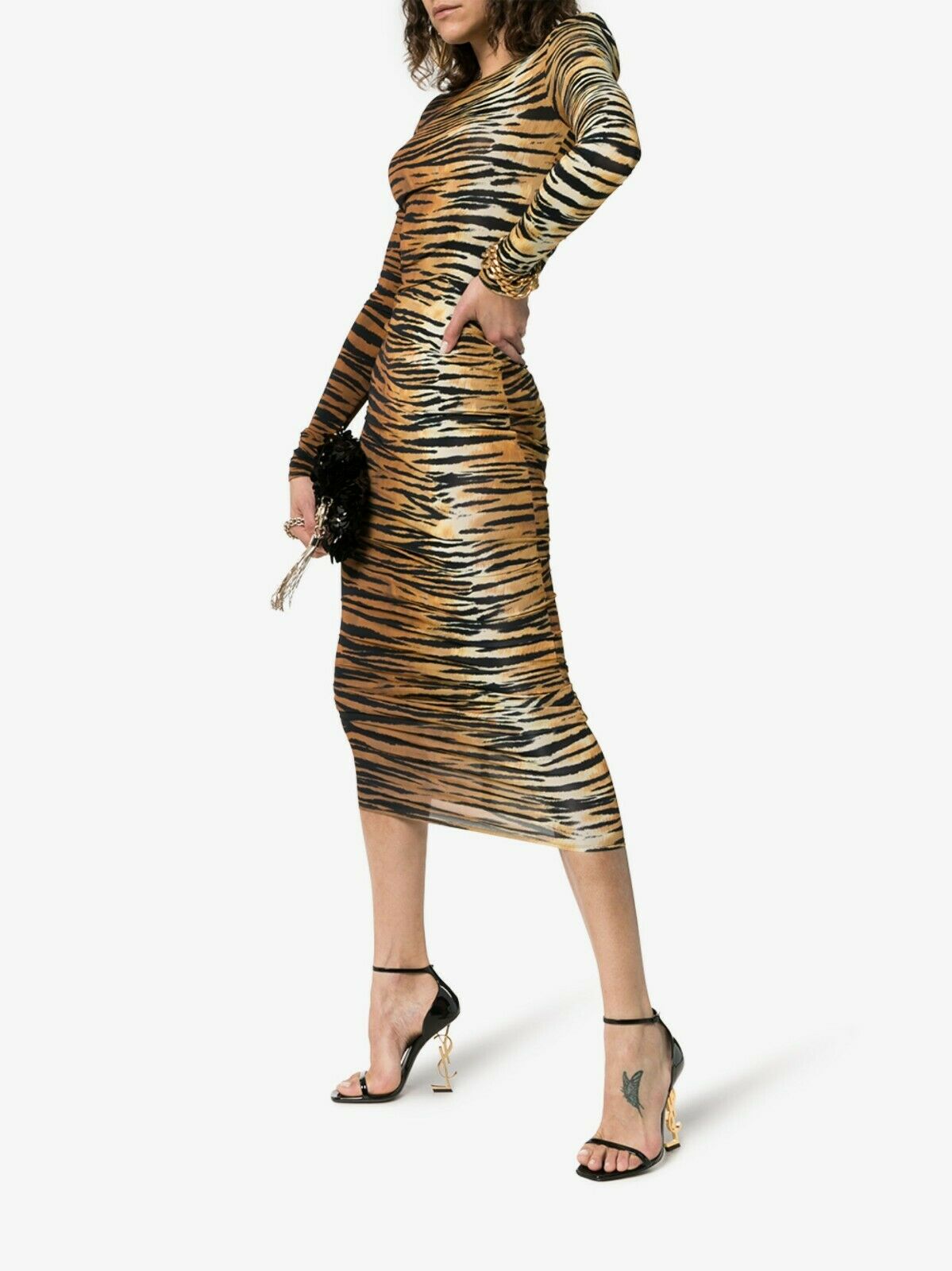 Long Sleeved Tiger Print Kylie Jenner Dress