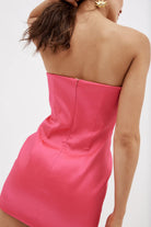MAGDA BUTRYM Hot Bright Pink Bustier Cut Out Mini Dress - House Of Huntington